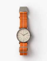 Orange mens field watch