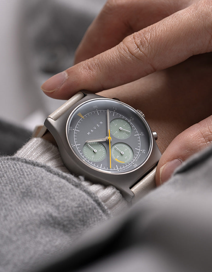 MUS SOLAR C-04 OFFWHITE | Solar Chronograph Watches | Maven