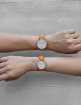 Orange minimalist womens watch