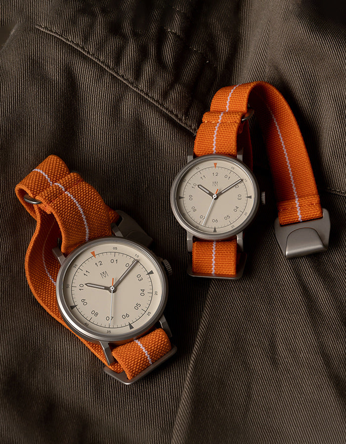 Orange minimalist womens watch