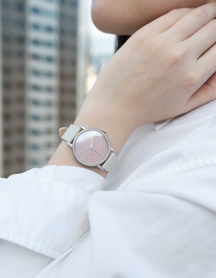 White minimalist womens watch