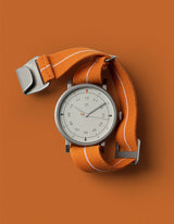 Orange mens field watch